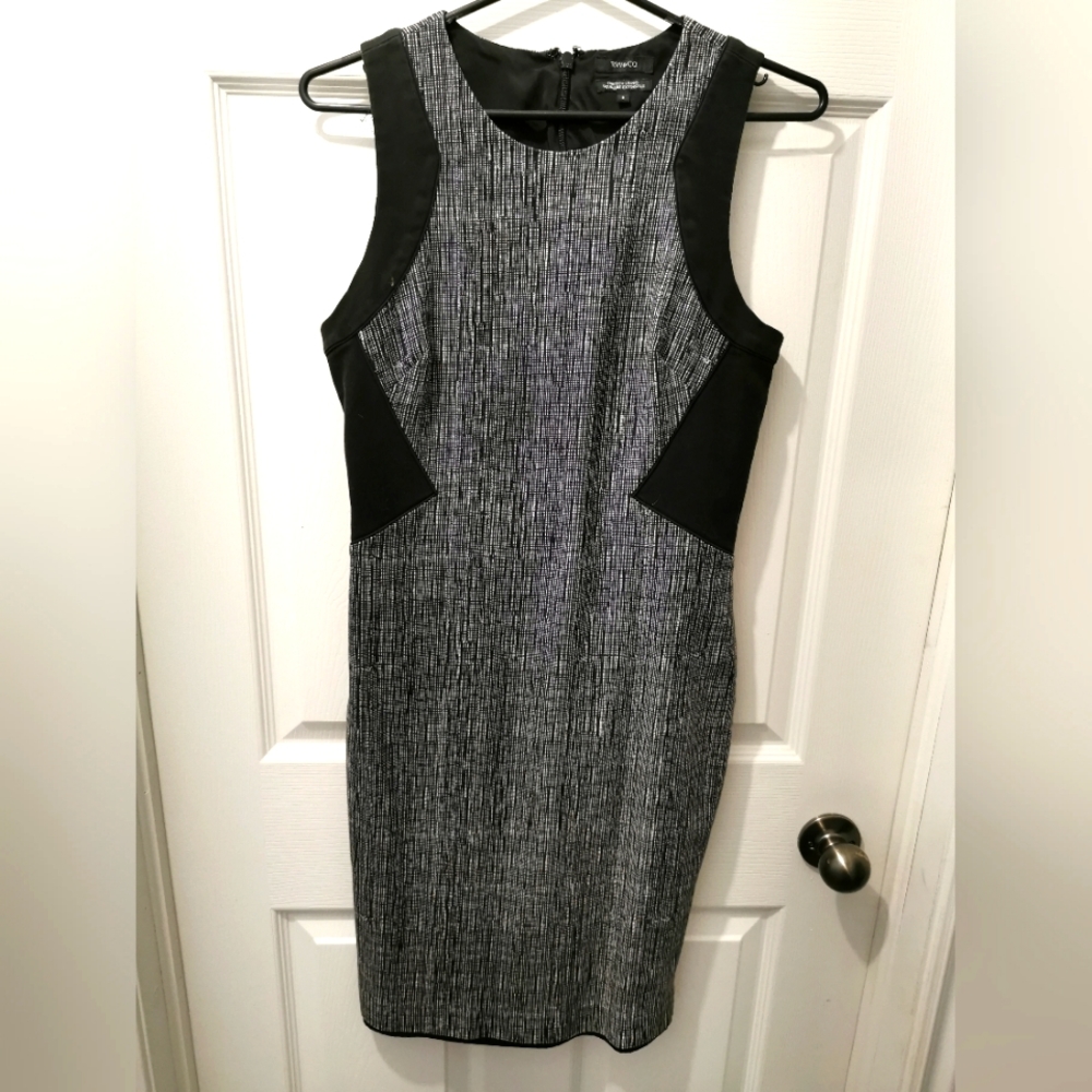 RW&CO Bodycon Grey and Black Dress